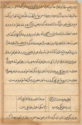 Strona z Opowieści papugi Tuti-nama: strona tekstowa, c. 1560.
