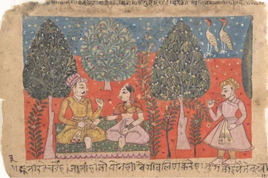 Strona z Brewiarza Rozproszonego Rasikapriya Lover, ca. 1650.