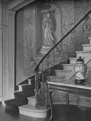 Dekoracja malarska, ściana klatki schodowej, dom pani WK Vanderbilt, Nowy Jork, 1924