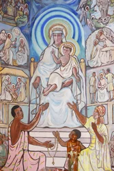 Obraz w katedrze w Lome: Dziewica z Dzieciątkiem, Lome, Togo