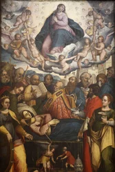 Malarstwo w kościele San Francesco, Gallipoli, Apulia: śmierć Maryi, Gallipoli, Włochy