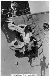 Malowanie kotwicy lotniskowca HMS Courageous, 1937
