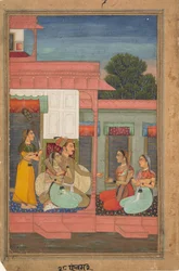 Panchama Ragini: Strona z girlandy trybów muzycznych z serii Ragamala, ca. 1640.