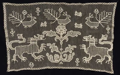 Panel z Panterami, Ptakami i Motywami Kwiatowymi, XVIII-XIX w.