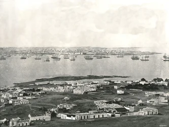 Panorama ze wzgórza, Montevideo, Urugwaj, 1895.