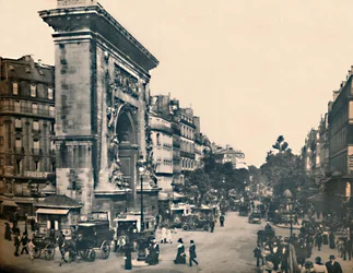 Paryż. - Porte Saint-Denis i bulwary. -LL, c1910.