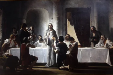 Paryż, Francja Kościół Saint-Francois-Xavier Ostatnia wieczerza Henri Lerolle