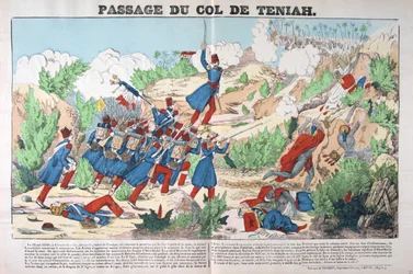 Passage du Col Teniah, podbój Algierii, 12 maja 1840, Francja 19C
