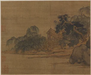 Pawilon na zalesionym cyplu, prawdopodobnie dynastia Ming, 1368-1644.