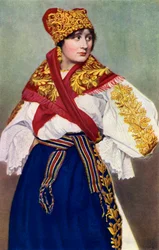 Chłopka w stroju narodowym, Czechosłowacja, 1922