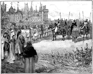 Filip the Fair recenzujący pięć tysięcy Paryżan gotowych do noszenia broni, c1285-1314 1882-1884