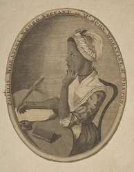 Phillis Wheatley, czarny sługa pana Johna Wheatleya z Bostonu, ok. 1773.