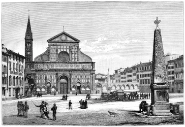 Piazza i kościół Santa Maria Novella, Florencja, Włochy, 1882 r.