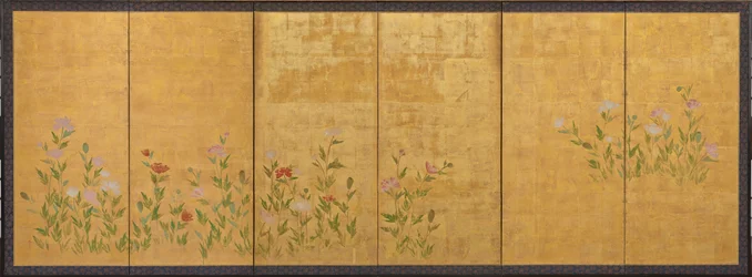Różowe i czerwone maki, okres Edo, 1615-1868.