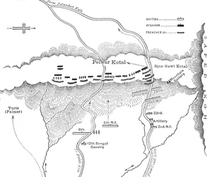 Plan ataku na Peiwar Kotal 2 grudnia 1878, c1880