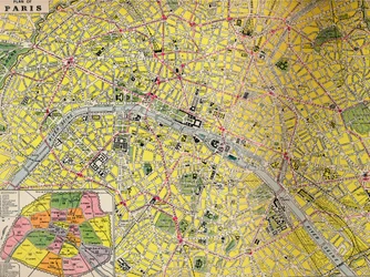 Plan Paryża - Centralna Dzielnica Miasta Światła, ok. 1930