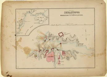 Plan Sewastopola wraz z redą i fortyfikacjami, ok. 1900 r. 1858
