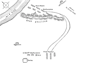 Plan bitwy pod Kirbekian, 10 lutego 1885, c1885