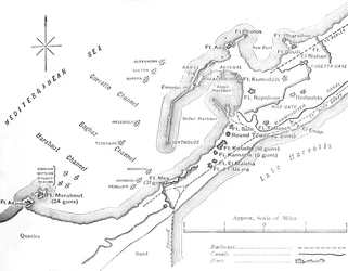 Plan bombardowania Aleksandrii, 11 lipca 1882 r., ok. 1882 r.
