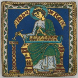 Tablica ze św. Janem Ewangelistą, niem., ca. 1175-1200.