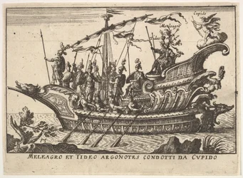 Płyta 13: Argonauts Meleager i Tydeus prowadzony przez Kupidyna Meleagro et Tideo Argonotes condotti..., 1664