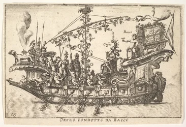 Tablica 18: Orfeusz prowadzony przez Bachusa Orfeo condotto da Bacco, z serii The magnifice..., 1664.