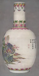 Porcelanowa butelka w stylu Ku Yueh Hsuan. Długi okres Chien, 1736-1796, 1928
