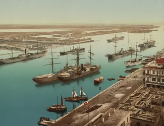 Port Said, Suez, ok. 1900 (kolorowy fotochrom)