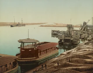 Port Said, wejście do Kanału Sueskiego, ok. 1900 (kolorowy fotochrom)