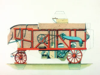 Przenośna młocarnia, c1910