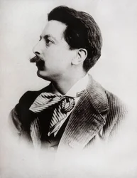 Portret Enrique Granados (1867-1916), hiszpańskiego kompozytora i pianisty. Fotografia.