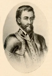 Portret Hernando De Soto, przedstawiający zbroję hiszpańską z XVI wieku, c1520-1540, 1937.