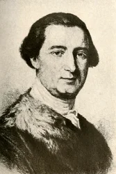 Portret Johna Penna, gubernatora kolonialnego, przedstawiający płaszcz obszyty futrem, c1750, 1937.