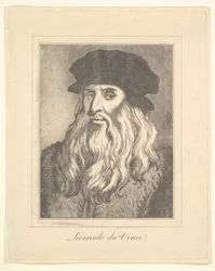 Portret Leonarda da Vinci z Characaturas Leonarda da Vinci, z Rysunków Wi..., 1786.