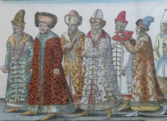Portret monarchów moskiewskich Iwana III, Wasilija III Iwanowicza, Iwana IV Rosji i świty