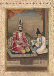 Portret Muhammada Shah Qajara i jego wezyra Haj Mirza Aghasi, 2. ćw. XIX w.