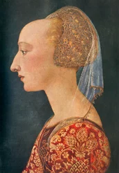 Portret damy w czerwieni, 1460-1470, 1934