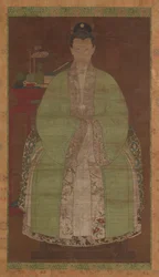 Portret kobiety w zieleni, prawdopodobnie dynastia Ming, XVII wiek.
