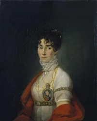 Portret aktorki i piosenkarki, hrabiny Praskovya Sheremetyeva Zhemchugova 1768-1803, wczesny