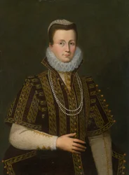 Portret damy z białym pierścieniem