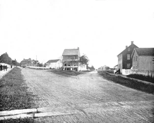 Stanowisko zajmowane przez strzelców wyborowych Unii w Gettysburgu, Pensylwania, USA, ok. 1900.