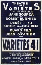 Plakat reklamujący pokaz odmiany Variétés 41, Francja, 1941 r