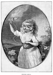 Księżniczka Amelia, najmłodsza córka Jerzego III i królowej Charlotte, XIX w.