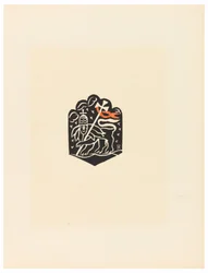 Grafika, winieta, plansza X, Etiopia, czyli Chrystus, Madonna i święci, jak ich widziałem w iluminacjach starych etiopskich kodeksów, portfolio, 1920