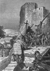 Procesja krzyżowców wokół murów Jerozolimy, 1099 1905.