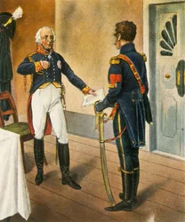 Pruski generał Courbière, komendant Graudenz i francuski poseł Savary, 1807, 1936.