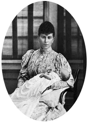 Queen Mary z przyszłym królem Edwardem VIII, c1894