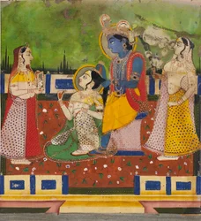 Radha i Kryszna na tarasie, XIX w.