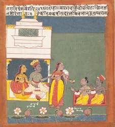 Ragini Des Variri: Strona z girlandy trybów muzycznych z rozproszonej serii Ragamala, ca. 1680.