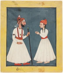 Raja Shamsher Sen z młodością, 1760-70.